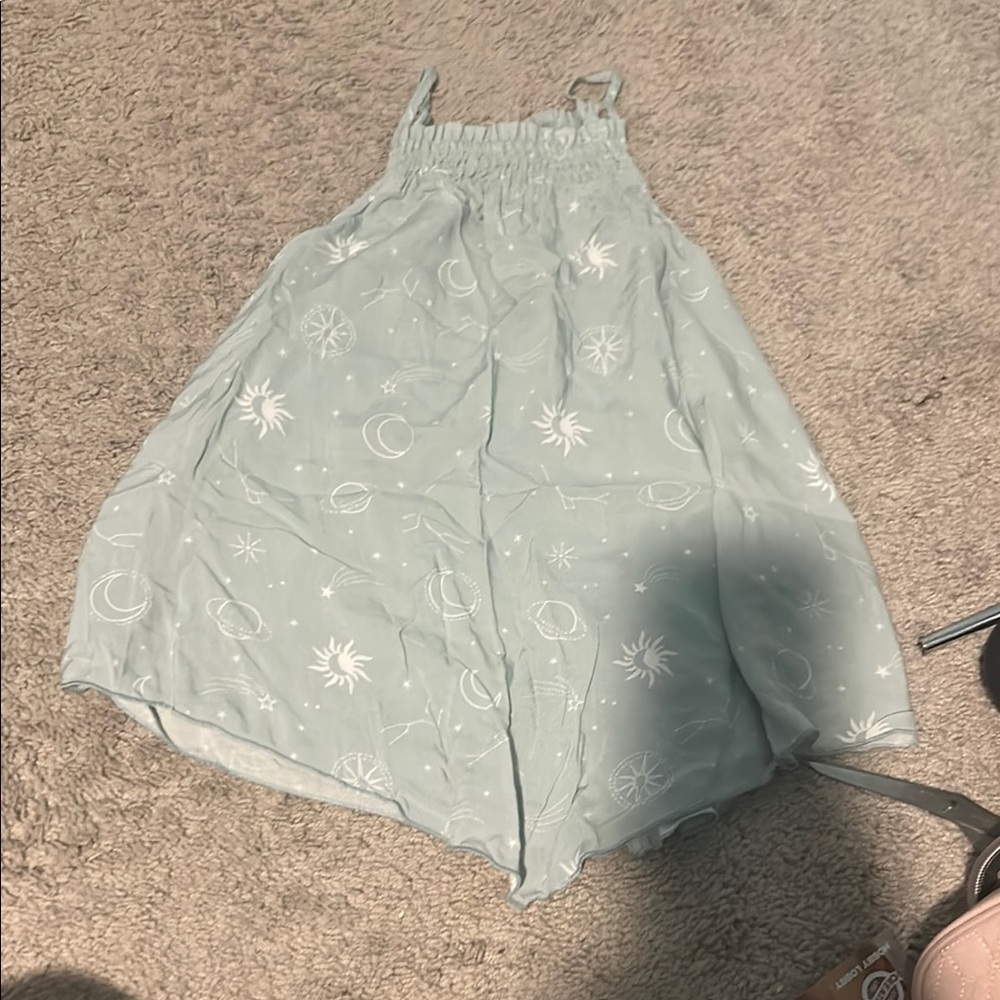 No Boundaries Light Blue Camisole with White Celestial Print